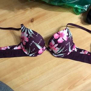 Cute floral PINK push-up bra